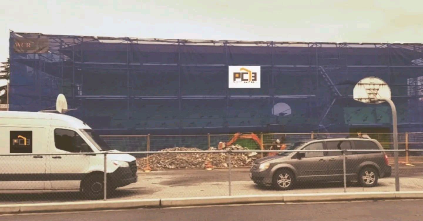 Active construction job site, Coquitlam — Pacific Custom Builders