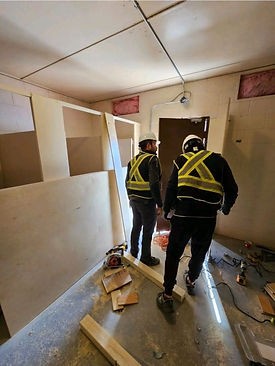 Structural framing on a build — Pacific Custom Builders